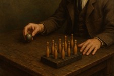 Antico Gioco Birilli Fine 800 Vittoriano Da Tavolo Raro D’epoca Completo