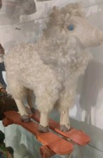 Antica Pecora Giocattolo Primi 900 Cartapesta E Lana Pecora