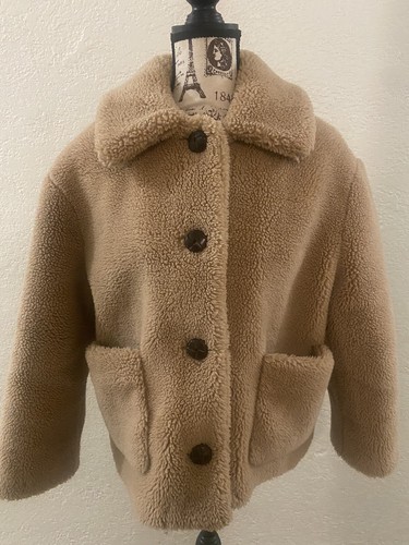 Zara woman tan faux - fur, teddy
