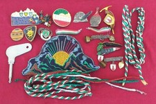 Lotto vintage di fregi spille distintivi originali Alpini E.I.
