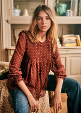 Sezane blusa con volant a pois