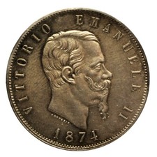 5 Lire -Ag- 1874 Milano - qFDC
