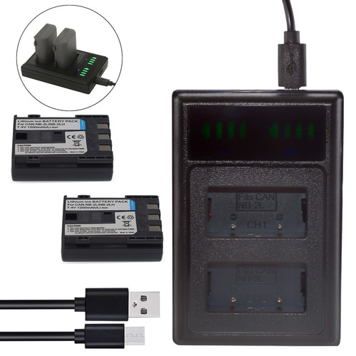 Batteria caricatore slim - 2x, +