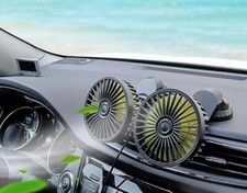 VENTILATORE DA AUTO DOPPIO CON PRESA USB REGOLABILE VENTOLA RAFFREDDAMENTO