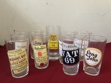 set di 9 bicchieri vintage da collezione pubblicitari Whisky