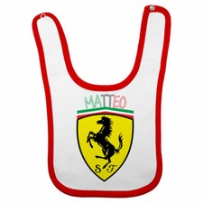 Bavaglino neonato personalizzato con nome ferrari