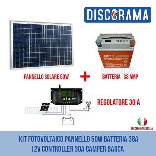 Kit fotovoltaico pannello - kit, 50w