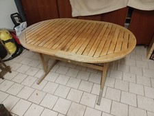 Tavolo da esterno + 4 sedie pieghevoli in legno da giardino -tavolo allungabile