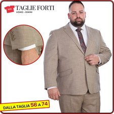 completo uomo abito elegante TAGLIE FORTI giacca e pantalone da 58 alla 74