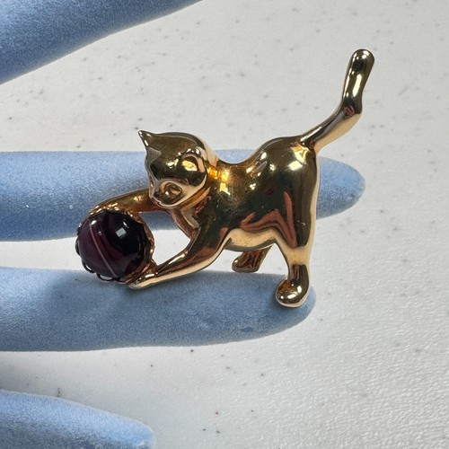 Spilla gatto vintage tono oro
