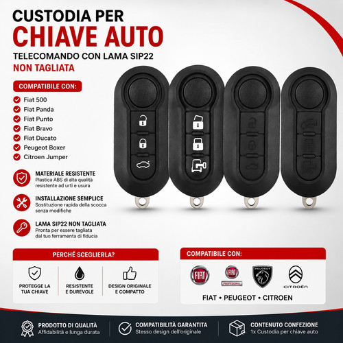 Chiave guscio telecomando fiat - telecomando,