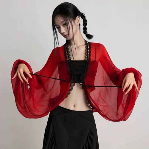 Donna velo chiffon kimono - donna,
