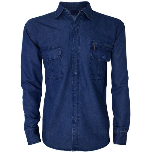 Camicia jeans uomo manica - jeans,