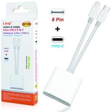 x Lettore Schede SD/TF 2 in 1 8-pin + USB-C 480Mbps LinQ ID7963 Phone Android