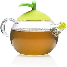 BRANDANI - TEIERA IN VETRO BOROSILICATO CON COPERCHIO FOGLIA SILICONE 450 ML