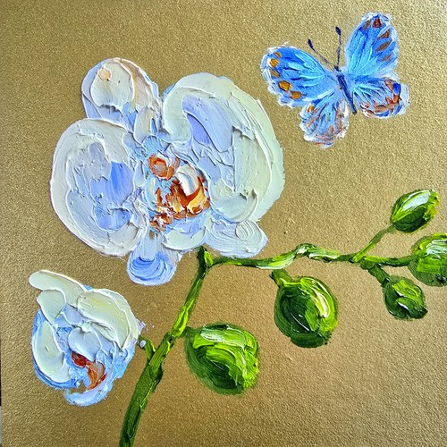 Quadro olio orchidee - , fiori