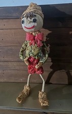 BAMBOLA vintage Italia arte popolare artigianale filo paglia PINOCCHIO BELLA