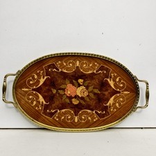 Vassoio In Radica Vintage In