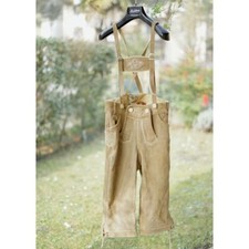 PANTALONI tg.164 PELLE LEDERHOSEN TIROLESE Ragazzo