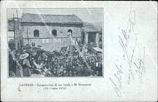 bt25 cartolina caprese inaugurazione di una lapide a m.buonarroti arezzo toscana