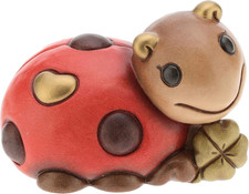 ® - Coccinella Piccola Con Quadrifoglio - Ceramica - H 8 Cm - Linea I Classici