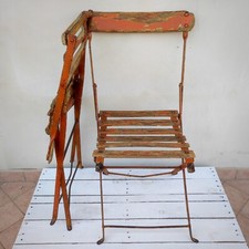 Sedie pieghevoli (2) francesi antiche bistrot bar primi 900