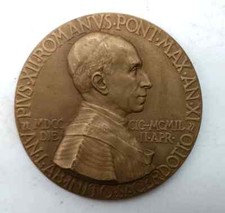 PIO XII MEDAGLIA 1949 50 ANNI ORDINAZIONE SACERDOTALE BRONZO