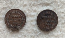 2 Mezzo Baiocco 1840 Gregorio XVI - uno con  "AN X" e uno con "A X"