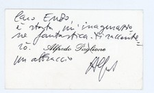 1970 ca ITALIA - ARTE Alfredo PAGLIONE Biglietto da visita AUTOGRAFO 9x5 cm