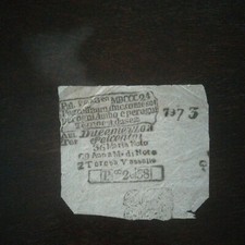 Raro , Forse Unico ...Anno 1824. Tagliando Gioco Del Lotto.    