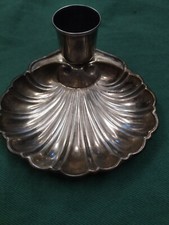 Elegante piccolo portacandela argento 800 conchiglia