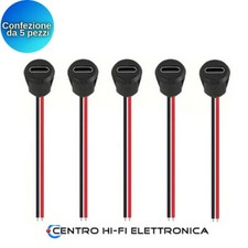 Presa USB Tipo C Rotonda Nero