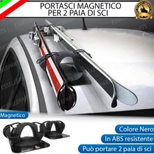 PORTASCI PORTA SCI NERO MAGNETICI DA TETTO PER FIAT PUNTO EVO