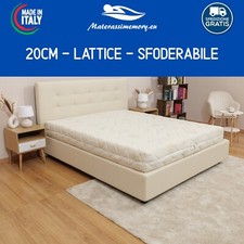 Materasso in Lattice NUVOLA alto 20 cm con rivestimento sfoderabile Aloe Argento