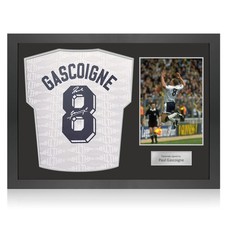 Maglia della FA Cup del 1991 degli Spurs firmata da Paul Gascoigne. Cornice Icon
