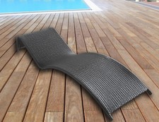 SDRAIO RATTAN NERO LETTINO DESIGN MODERNO ESTERNO GIARDINO - LOUNGE PRENDISOLE