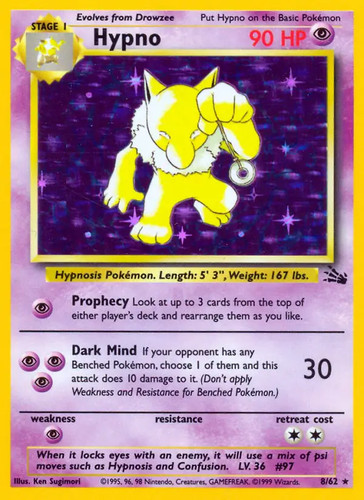 Hypno pokemon fossil - 8/62,
