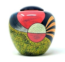 Urna cremazione per cenere dipinta a mano funerale commemorativo in fibra di vetro dipinta a mano