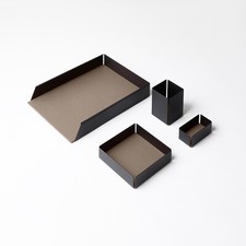 Set Scrivania Acciaio Nero e