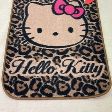 Tappetino anteriore Sanrio Hello Kitty marrone design leopardato NUOVO (altro)