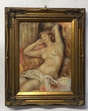 QUADRO AD OLIO NUDO DI DONNA "MUSEALE"