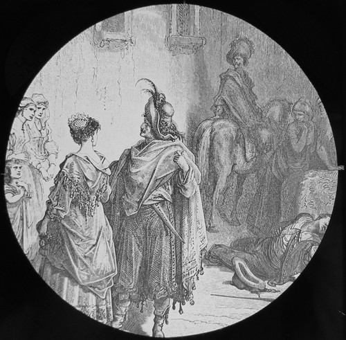 Glass magic lantern slide - slide, la