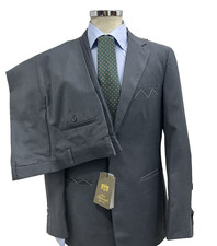 ABITO UOMO GRIGIO SCURO LANA TASMAN CALIBRATO TAGLIE FORTI 57 59 61 63 65 67 69