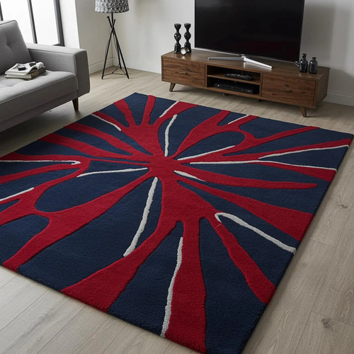 Tappeto geometrico trapuntato