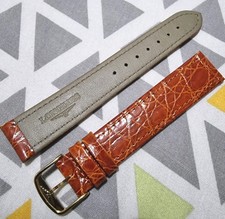 Cinturino orologio LONGINES 18mm pelle marrone coccodrillo vero nuovo con fibbia