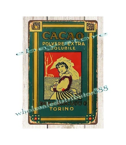 Insegna latta metallo - , cacao