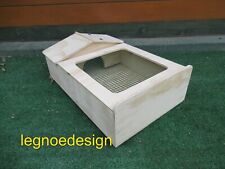 CASETTA PER TARTARUGHE DI TERRA CON TERRARIO E RETE 60x40x20H