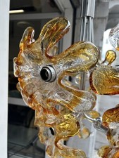 LAMPADARIO 60s VETRO AMBRA MURANO MAZZEGA SPUTNIK GLASS CHANDELLIER