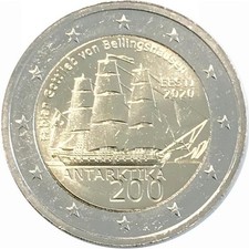 2 euro Estonia 2020 fdc 200° anniversario della scoperta dell'Antartide