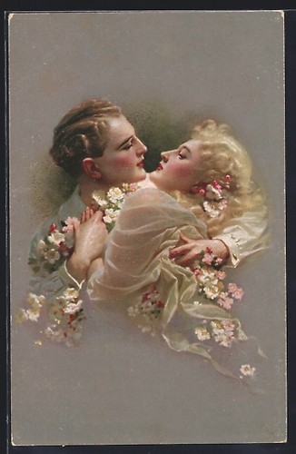 Coppia cartoline artista - di, d'artista